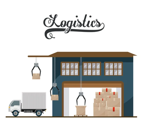 Logistiek en levering ontwerp — Stockvector