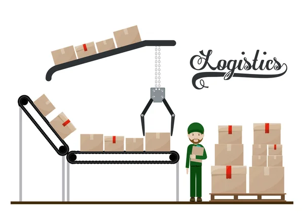 Logistiek en levering ontwerp — Stockvector