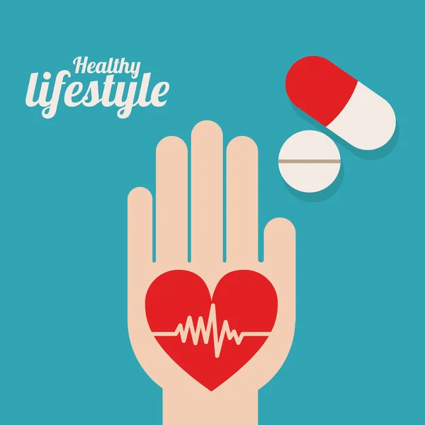 Healty Lifestyle design — Stockvector