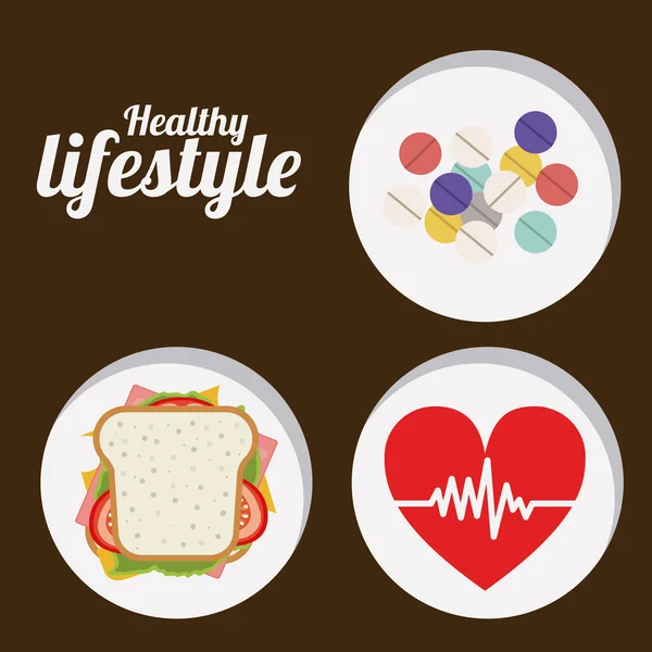 Healty Diseño de estilo de vida — Vector de stock