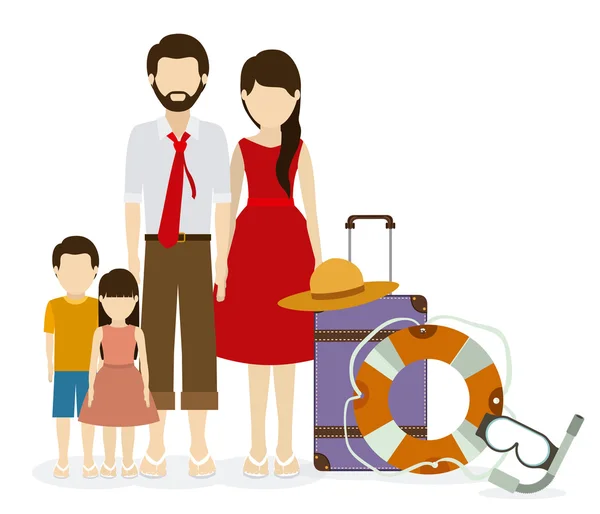 Reisedesign für Familien — Stockvektor