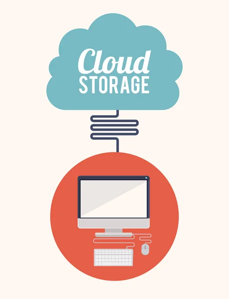 Conception de stockage Cloud — Image vectorielle
