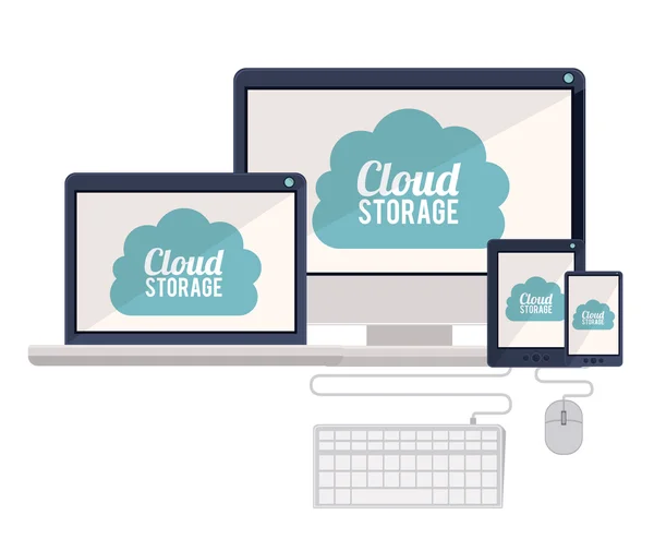 Conception de stockage Cloud — Image vectorielle