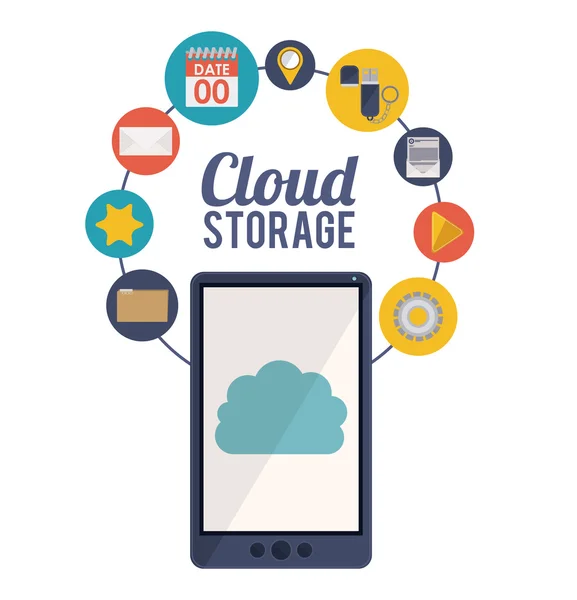 Conception de stockage Cloud — Image vectorielle