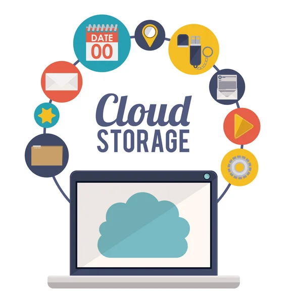 Conception de stockage Cloud — Image vectorielle