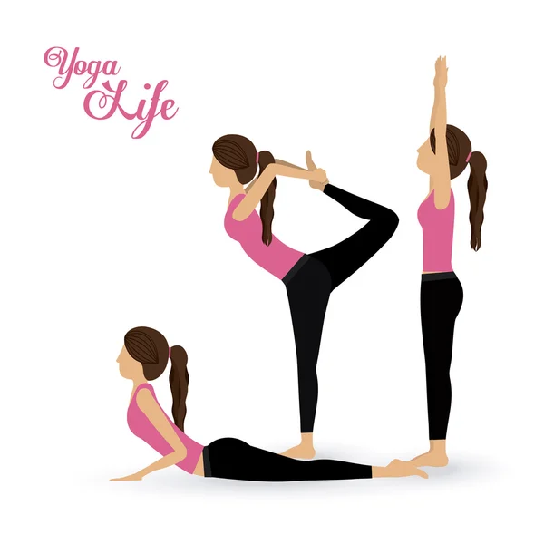 Yoga diseño de vida — Vector de stock