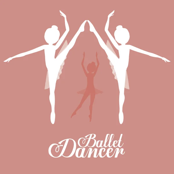 Diseño de danza de ballet — Vector de stock