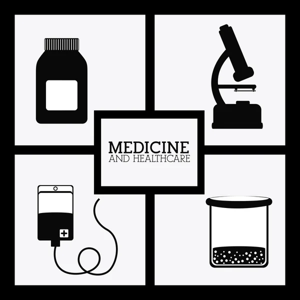 Médecine et conception des soins de santé — Image vectorielle