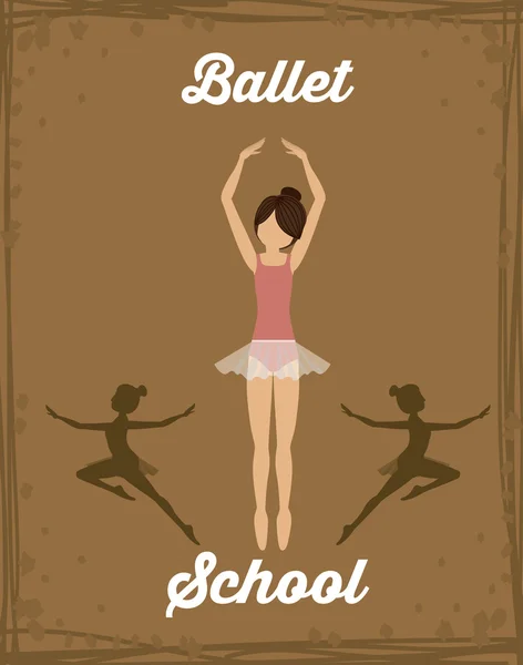 Diseño de escuela de ballet — Vector de stock