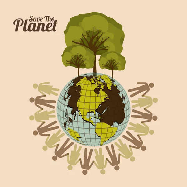 Eco Planet diseño — Vector de stock