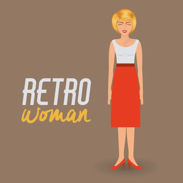 Retro vrouw ontwerp — Stockvector