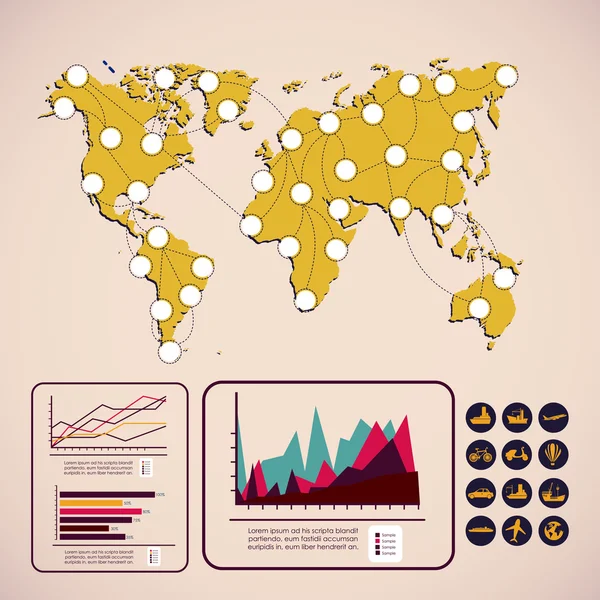 Progettazione infografica — Vettoriale Stock