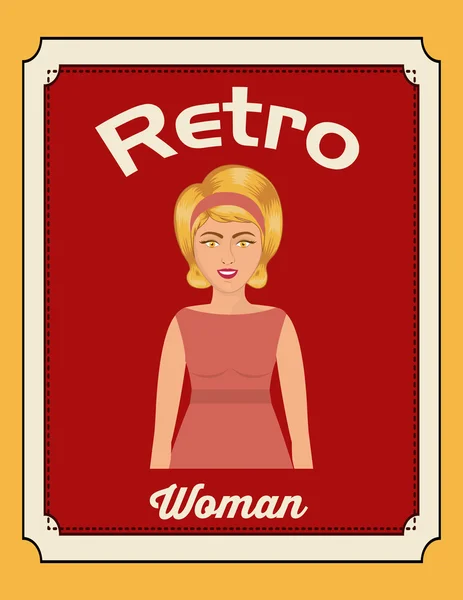 Retro mulher design — Vetor de Stock