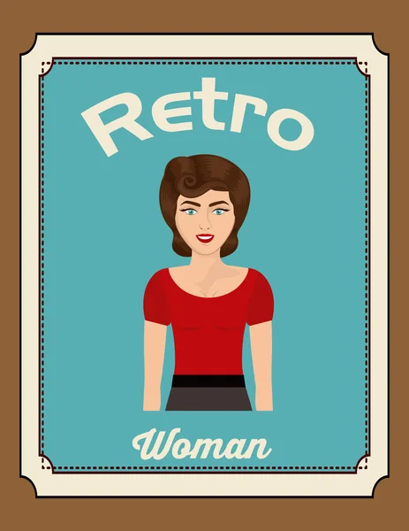 Retro mulher design — Vetor de Stock