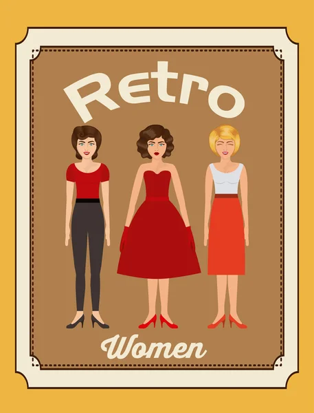 Retro mulher design — Vetor de Stock