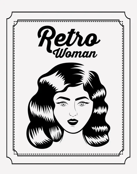 Retro mulher design — Vetor de Stock