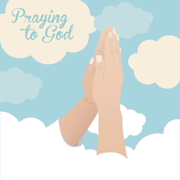 Pregare il disegno di Dio — Vettoriale Stock
