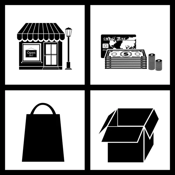 Shopping design en ligne — Image vectorielle