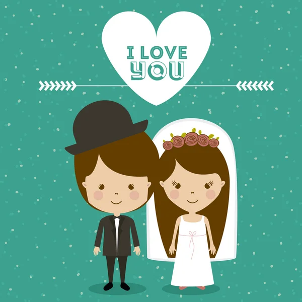 Diseño de boda — Vector de stock