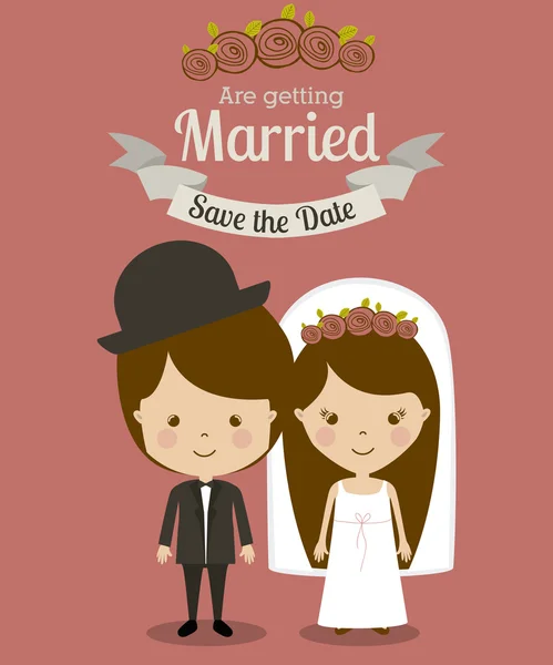 Diseño de boda — Vector de stock