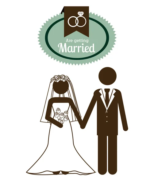 Diseño de boda — Vector de stock