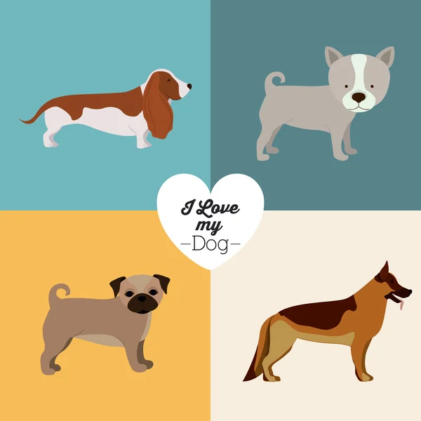 Mascotas Diseño de amor — Vector de stock