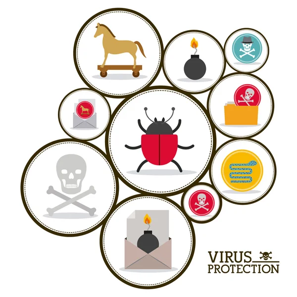 Virus and security system design — Stock Vector