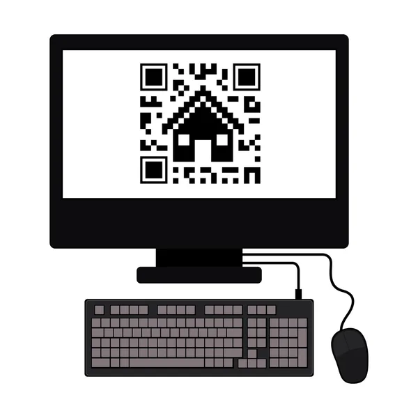 Scansione del disegno del codice QR — Vettoriale Stock