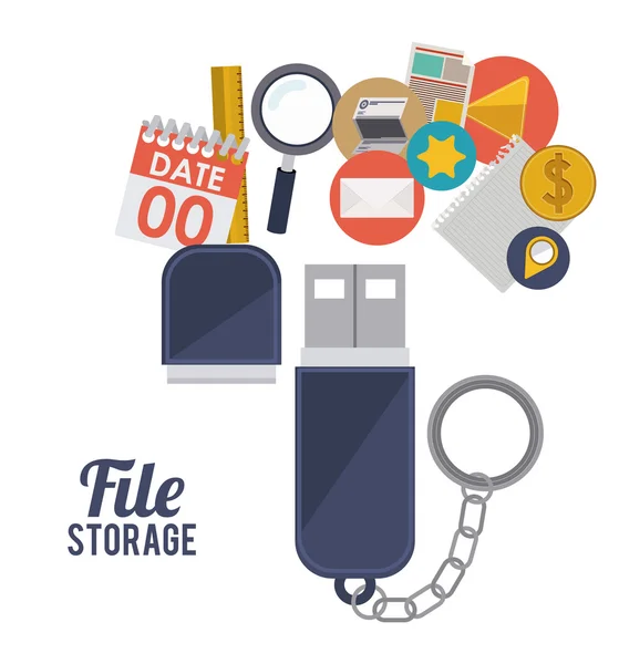 Design di archiviazione file — Vettoriale Stock