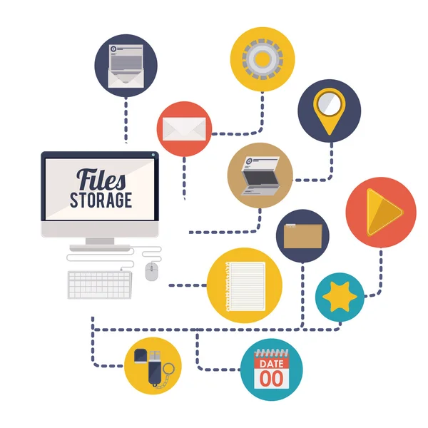 Conception de stockage de fichiers — Image vectorielle