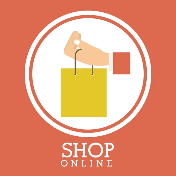 Compras online design — Vetor de Stock