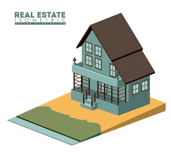 Conception Isometric Real Estate — Image vectorielle