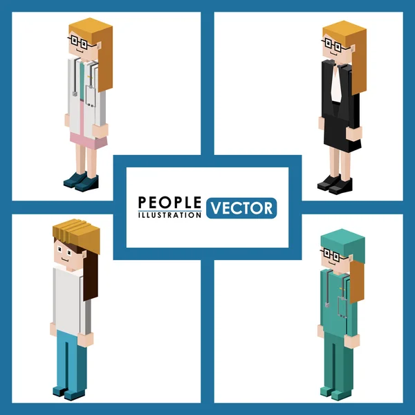 Conception Isometric People — Image vectorielle