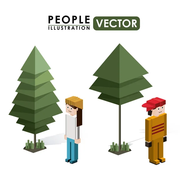 Conception Isometric People — Image vectorielle