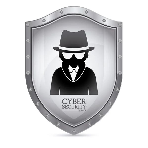 Ciberseguridad diseño digital — Vector de stock