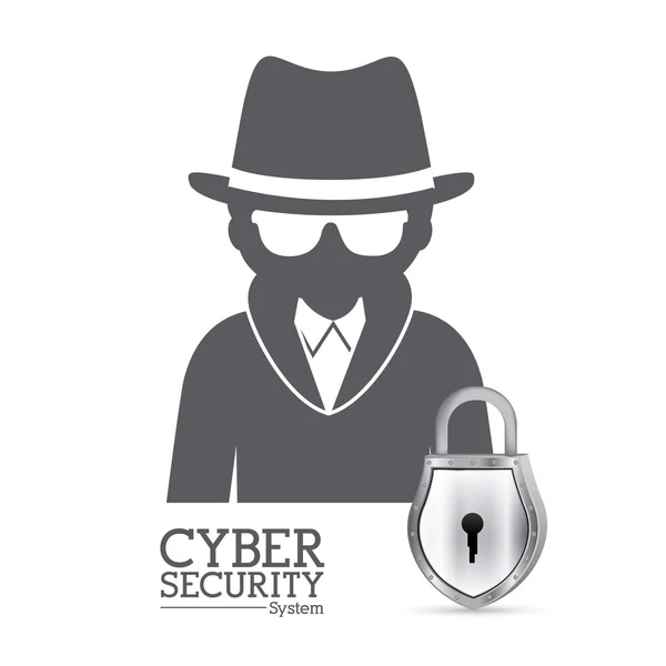 Cyber security digital design — Stock Vector