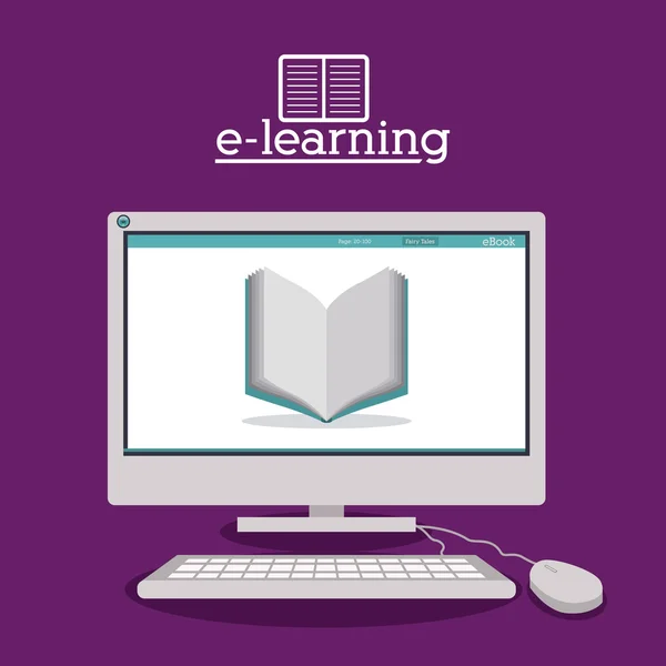 Progettazione e-learning — Vettoriale Stock