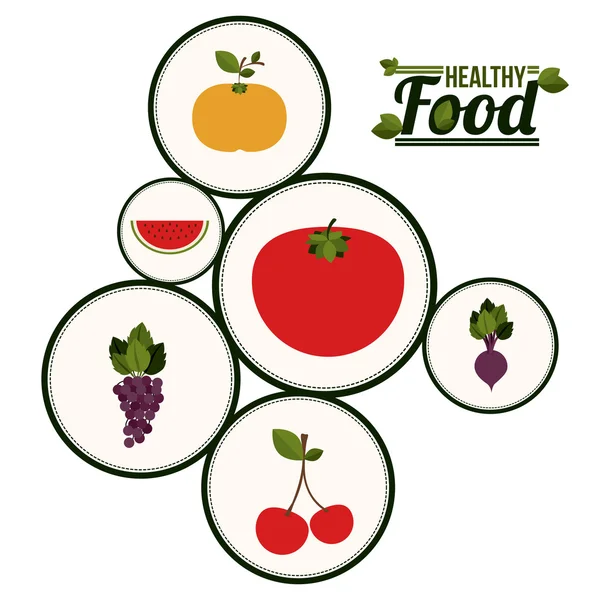 Egészséges élelmiszer-tervezés — Stock Vector