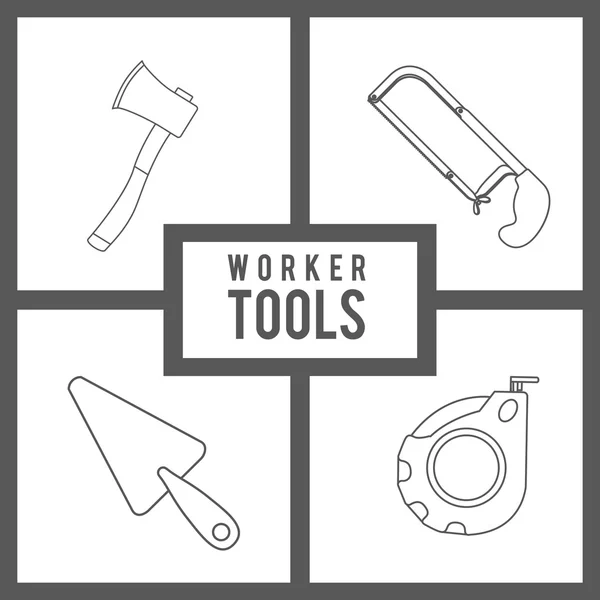 Projeto de ferramentas trabalhador — Vetor de Stock