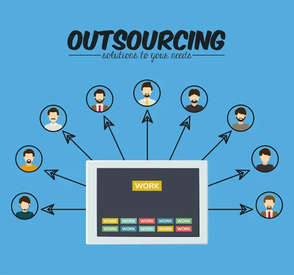 Projekt outsourcingu — Wektor stockowy