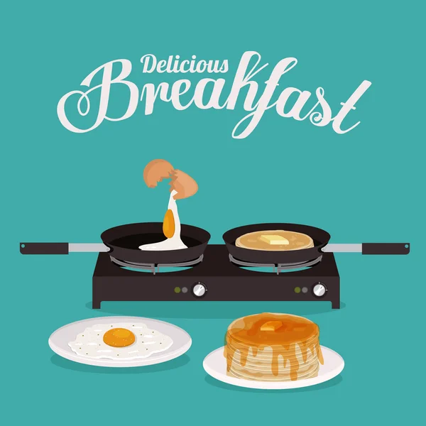 Diseño del desayuno — Vector de stock