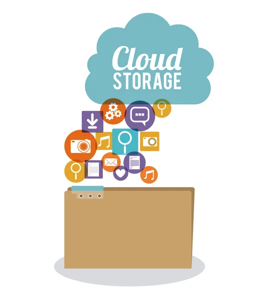 Conception de stockage Cloud — Image vectorielle