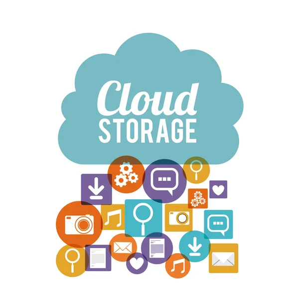 Conception de stockage Cloud — Image vectorielle