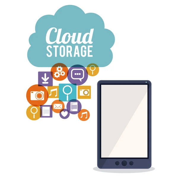 Conception de stockage Cloud — Image vectorielle