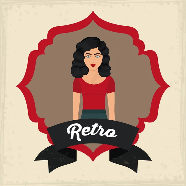 Retro vrouw ontwerp — Stockvector