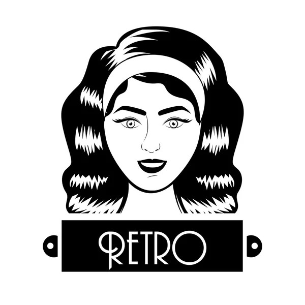 Desain wanita retro - Stok Vektor