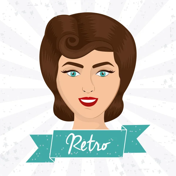 Retro mulher design — Vetor de Stock