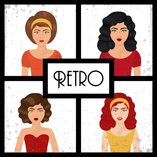 Diseño de mujer retro — Vector de stock