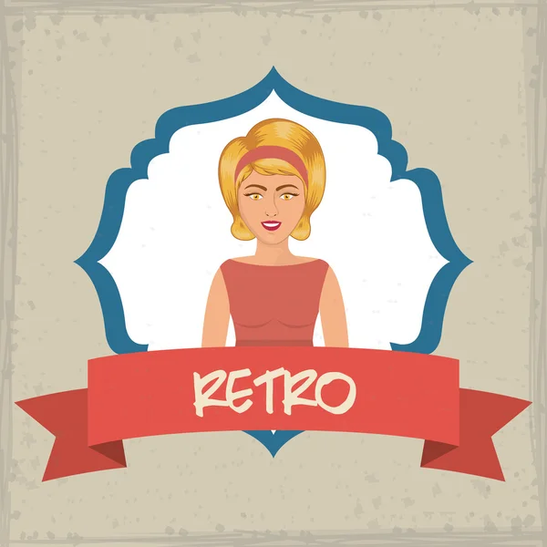 Retro vrouw ontwerp — Stockvector