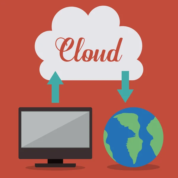 Cloud computing ontwerp — Stockvector